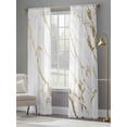 thumbnail image 4 of White Gold Abstract Sheer Curtains 84 Inch Length 2 Panels Set, Modern Marble Geometric Voile Window Treatment Rod Pocket Curtains Sheers Drapes for Bedroom/Living Room/Kitchen 52"x84"x2, 4 of 7