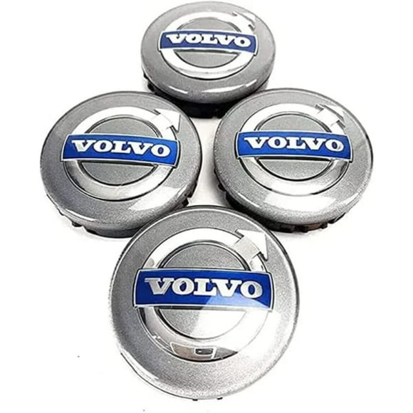 4-pack Silver Center Caps for Volvo 64mm Center Cap Volvo Silver