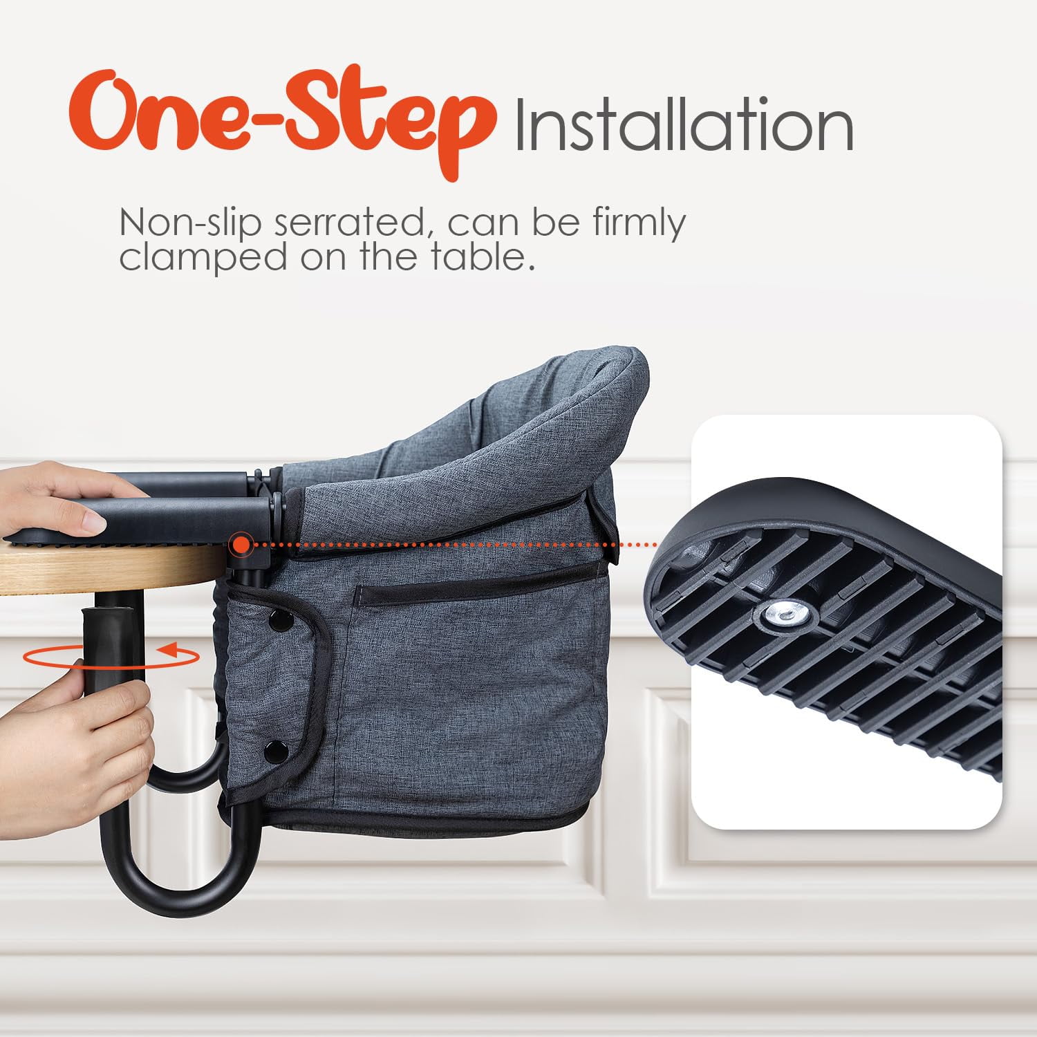Portable High Chair with Storage Bag - Clip-On Fast Table Chair for Home and Travel