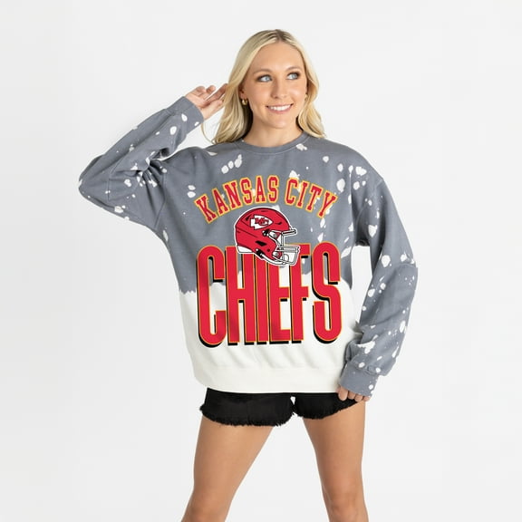 Women's Gameday Couture Gray Kansas City Chiefs Arch Rivals Faded Wash Sweatshirt