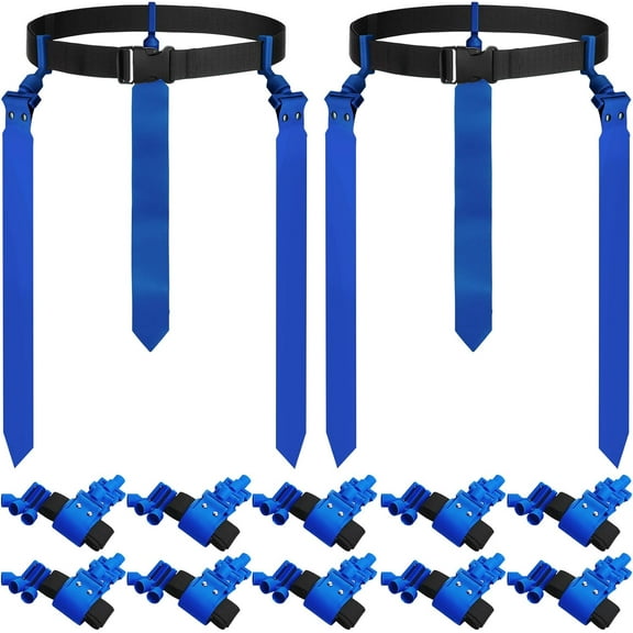 12 Players Flag Football Belts and Flags Adjustable Football Belts for Kids Teens Adults Team Training Sport Events