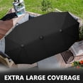 thumbnail image 4 of Ainfox 13ft Large Patio Umbrella with Solar Lights, Outdoor Double-Sided Rectangle Market Heavy Duty Umbrellas without Base,Black, 4 of 8