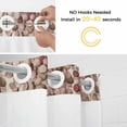 thumbnail image 2 of Eucalyptus Leaf No Hooks Shower Curtain with Snap-in Liner Country Red Leaves Flora Plant Linen Texture Shower Curtains for Bathroom, Waterproof, Easy Install, Washable 36"x78", 2 of 9