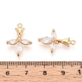 thumbnail image 3 of Brass Micro Pave Clear Cubic Zirconia Pendants Nickel Free Flower Real 18K Gold Plated 15.5x12x3.2mm Hole: 1.4mm, 3 of 3