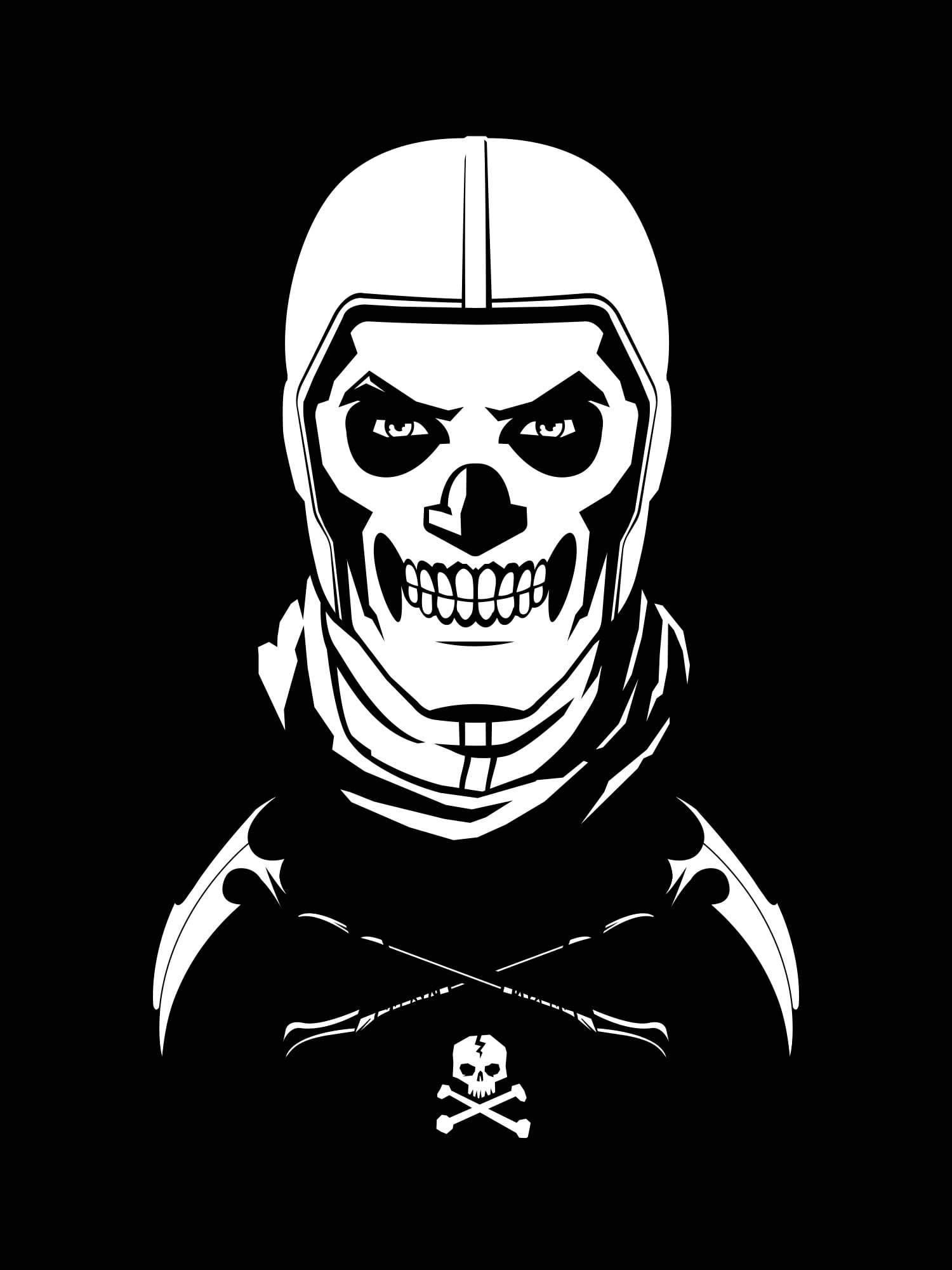 Fortnite Boys T Shirt Tee Sz XL Skull Trooper Long Sleeve Black