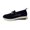 Dark Blue, variant on NOKIO S𝗅ip On L𝗈afers Shoes for Women Breathable Knit Mesh Sneakers Lightweight Platform Walking Shoes with Chain Upper, Comfortable Round Toe Sport Shoes for Ladies Vacation Work Daily
