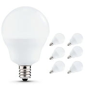 Led Candelabra Bulbs E12 Base, 40W Equivalent (6W ), 450lm, Natural Daylight White 5000K , G14 LED Globe Bulbs for Ceiling Fan, Bathroom Vanity Mirror Light, 6 Pack