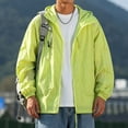 thumbnail image 4 of Men's UPF 50+ Sun Protection Hooded Jacket, Lightweight Quick Dry Loose Fit Outdoor Windbreaker, Unisex Casual Summer Thin Coat Green, 4 of 6