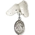 thumbnail image 1 of Sterling Silver Baby Badge with St. Alexandra Charm and Baby Boots Pin 1 X 5/8 inches, 1 of 1