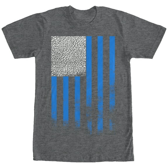 Men's Lost Gods Distressed Flag  Graphic Tee Charcoal Heather Small