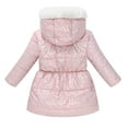 thumbnail image 5 of Povozer Girls Winter Long Puffer Coat Thick Padded Soft Fleece Jacket with Hood(Pink,4-5Y), 5 of 6