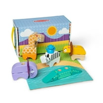 Melissa & Doug Blockables™ Safari Snap And Play, Mix And Match Connectable Wooden Building Blocks Play Set Toy for Preschool Boys And Girls (34 Pcs) - FSC Certified