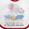 thumbnail image 4 of Inktastic My Grandpa Loves Me to the Moon and Back Elephant Family Boys or Girls Baby Bib, 4 of 4