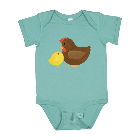 

Inktastic Hen and Chick Farm Animals Gift Baby Boy or Baby Girl Bodysuit