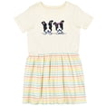 thumbnail image 3 of Inktastic Boston Terriers (dark Apparel) Girls Toddler Dress, 3 of 5
