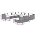thumbnail image 4 of vidaXL 9 Piece Garden Lounge Set with Cushions Grey Poly Rattan, 4 of 4