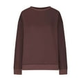 thumbnail image 6 of Brown Womens Tops Womens Oversized Sweatshirts Crewneck Long Sleeve Tops Pullover Fall Fashion Clothes with Pocket Fall Outfits for Women 2025, 6 of 6