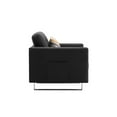 thumbnail image 4 of Victoria Dark Gray Linen Fabric Loveseat Chair Living Room Set with Metal Legs, Side Pockets, and Pillows, 4 of 13