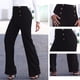 thumbnail image 4 of Pantalones de trabajo informales para mujer, de 6 botones, pantalones largos de cintura alta y pierna recta, 4 of 5
