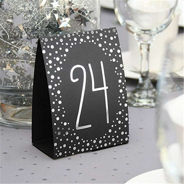Hortense b Hewitt 34750 Tentes Numéro de Table à Pois - Feuille d'Argent (1-40)