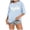 Light Blue, variant on T Shirts for Women Short Sleeve Crewneck Floral Print Graphic Tee Summer Simple Drop Shoulder Breathable Casual Tops Black L