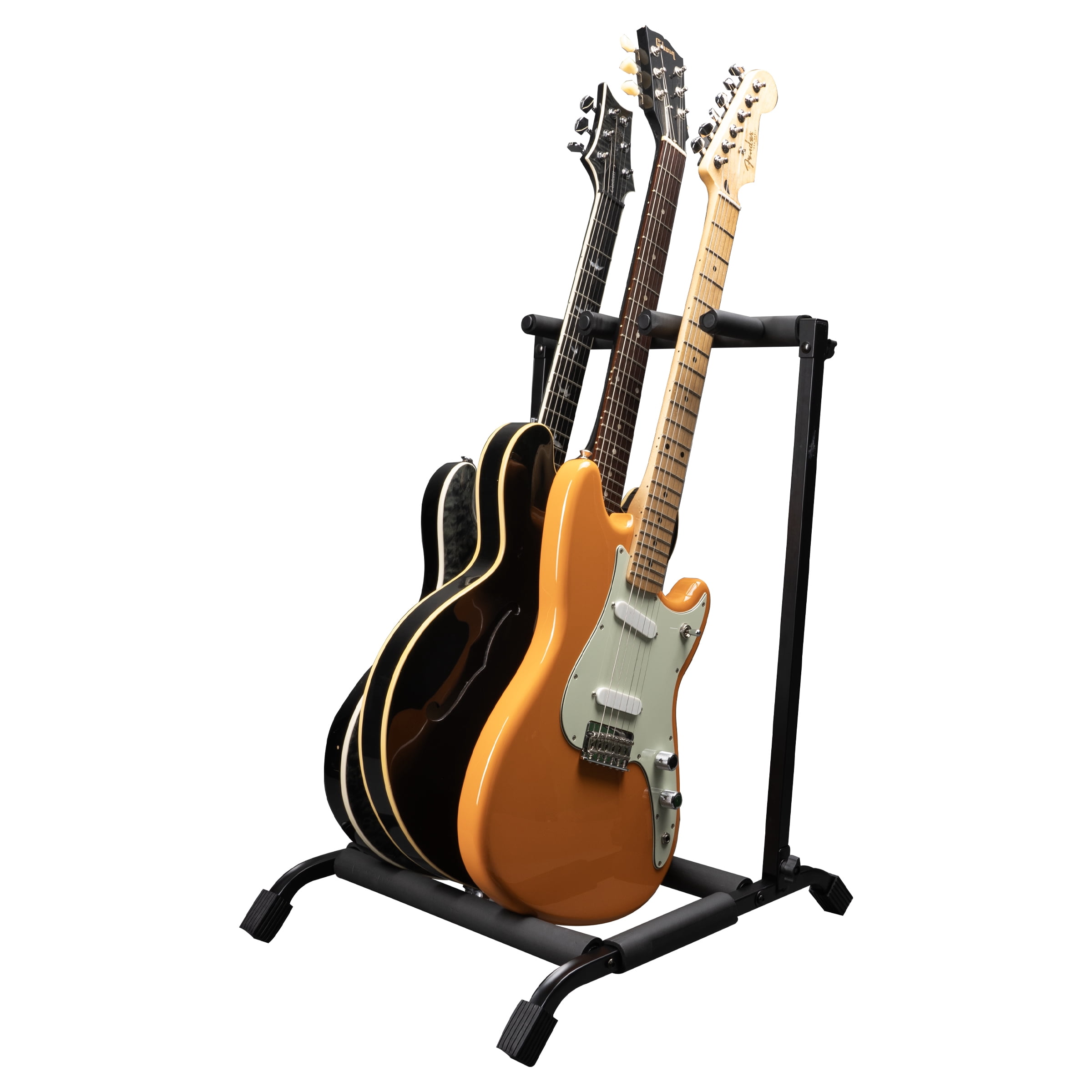 Rok-It Multi Guitar Stand Rack with Folding Design; Holds up to 3 Electric or Acoustic Guitars (RI-GTR-RACK3)