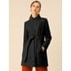 thumbnail image 2 of Abrigos Largos Con Cinturón De ManLarCon Cuello Alto Elegante De Invierno PaMujer Negro 3XL, 2 of 6