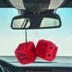 thumbnail image 5 of 2 colgantes para espejo retrovisor de peluche con lunares para coche. rojo, 5 of 9
