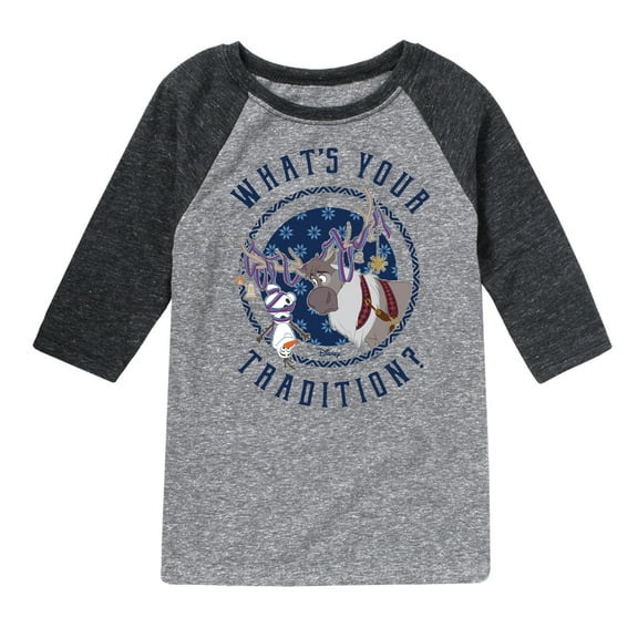 Frozen 2 - Whats Your Tradition - Toddler And Youth Raglan Graphic T-Shirt