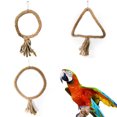 thumbnail image 1 of Flmtop Triangle Circle Shape Rope Parrot Climbing Swing Pet Bird Toy Cage Hanging Decor Wood Color, 1 of 8