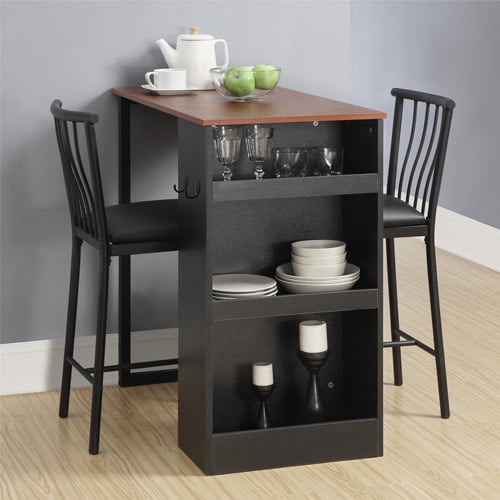 Bistro 3 Piece Dining Set Dinette Table Chairs Nesting Pub ...