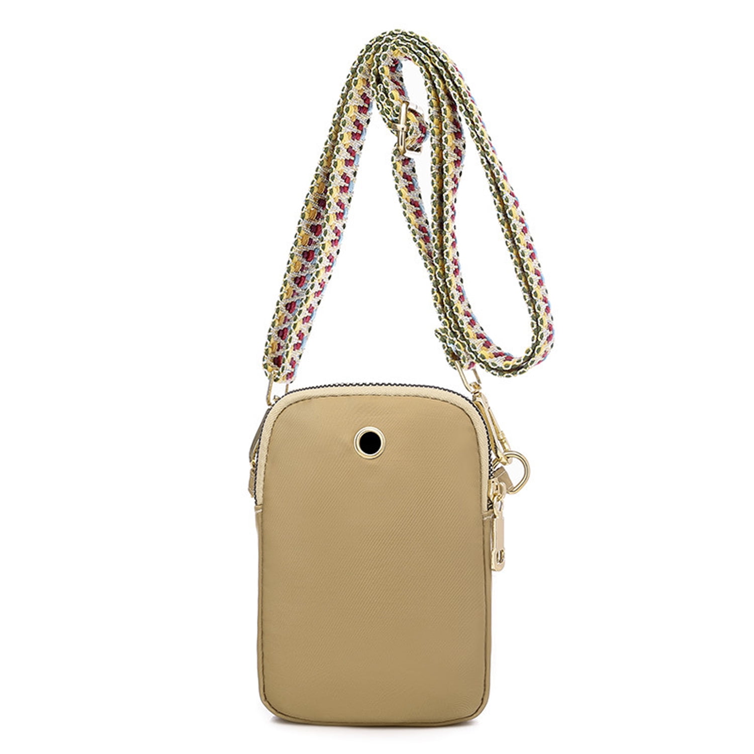 Lauren Ralph Lauren Brown Leather Crossbody Bag Purse Wide Strap Gold Chain  OOTD