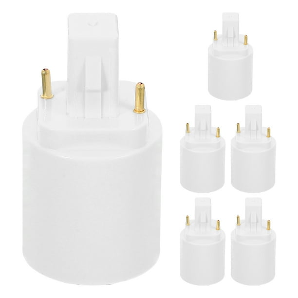 Adaptador de portalámparas de dos clavijas (6 unidades, G24d a E27)