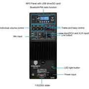 PRORECK PR-C15 BLACK Portable 15-inch 600 Watt 2-Way Powered Dj/PA Speaker