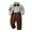 Brown, variant on lkfuzj Boys Formal Clothes Fashion Stripe Long Sleeves Button Dress Shirt with Bow Tie   Suspender Pants Set Gentleman Suits Toddler Kids Dress Suit for Wedding Prom