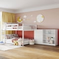thumbnail image 2 of Tensun White Full Over Full Bunk Bed: Solid Pine Wood, 4 Drawers, 3 Shelves. Space-Saving Design, Easy Assembly. Suitable for Girls, Boys, Toddlers. No Box Spring Required., 2 of 5