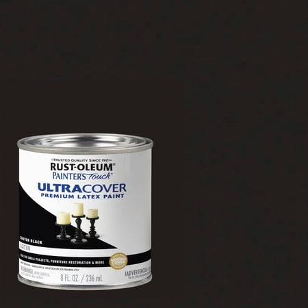 Rust-Oleum 267249-Painter's Touch Latex Paint, 1 Half Pint, Satin Canyon Black