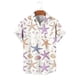 thumbnail image 5 of Mens Casual de Manga Corta Botón Abajo Camisas Turndown Cuello Impreso Blusa de Verano Superior, Pantalones para Hombres Cortos, 5 of 6