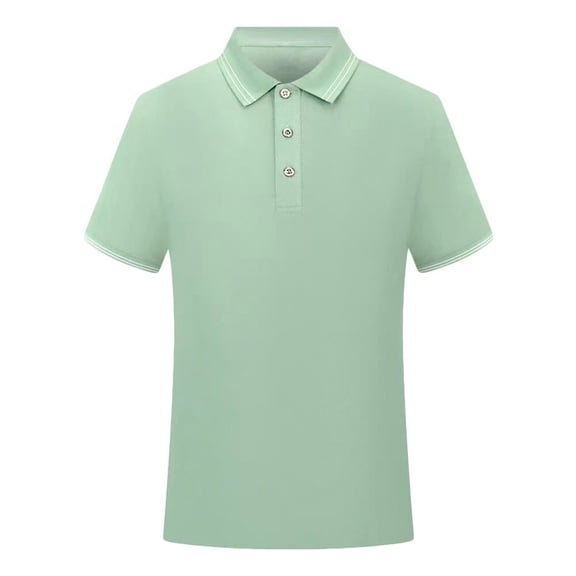 IYTR Mens Shirts Comfy Daily Commuter Shirts Summer Solid Color Short Sleeve T Shirts Fashion 3-button Lapel T-shirts Mint Green XXL