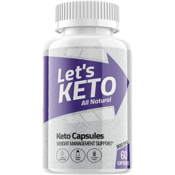 (1 Pack) Let's Keto - Keto Weight Loss Formula - Energy & Focus Boosting Dietary Supplements for Weight Management & Metabolism - Advanced Fat Burn Raspberry Ketones Pills - 60 Capsules