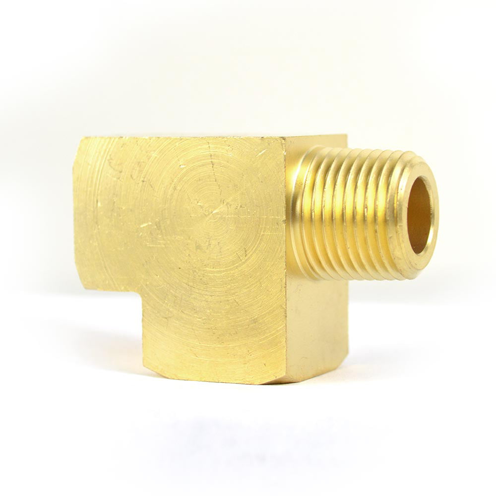 Solid Brass Street Pipe Tee 1/8 Inch Male Two 1/8 Female NPT Air Fuel Water 