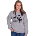 thumbnail image 3 of Funny Meese Moose Animal Humor Unisex Plus Fleece Graphic Sweatshirt Brisco Brands 4X, 3 of 5