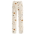 thumbnail image 3 of QWKLEAJ Halloween Pajama Pants Women Loose Wide Leg Lounge Pants Elastic Waist Sleepwear Holiday Party Bottoms Novelty Print Trousers Cozy Home Wear Fall Autumn Nightwear, 3 of 5