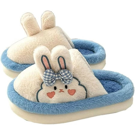 

CoCopeaunt Women Cozy Cute Rabbit Furry House Slippers Fluffy Fur Softl Fashion Shoes Lovely Bear Men Slipper Indoor Outdoor