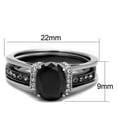 thumbnail image 2 of Womens Light Black Ring Anillo Para Mujer Stainless Steel Ring Synthetic Glass in Jet Adley, 2 of 5