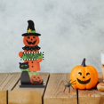 thumbnail image 2 of Adorno de de calabaza para Halloween, artesanías de madera, obra de arte coleccionable, decoración de Halloween para casa encantada, accesorios Estilo E Macarena signo de halloween, 2 of 8