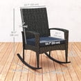 thumbnail image 3 of Outsunny Outdoor Rocking Chair with Cushion, High Back for Garden Navy Blue, 3 of 10