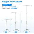 thumbnail image 4 of EMART Light C Stand 10ft/300cm Photography on Turtle Base with Boom Arm, Light C Stand with 4.2ft/128cm Holding Arm Adjustable Heavy Duty , 2 Pieces Grip Head for Reflector, Moonlight, Softbox, 4 of 7