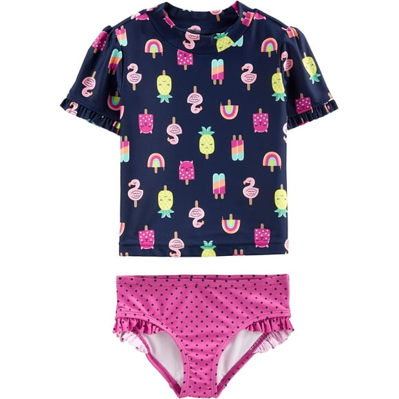 Set Rashguard Simple Joys de Carter's Girls Navy/Pink 4T