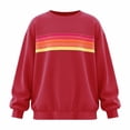 thumbnail image 4 of Womens Casual Pullover Sweatshirts Oversized Crewneck Long Sleeve Tops Fashion Striped Print Loose Fit Outfits Workout Lounge, 4 of 5